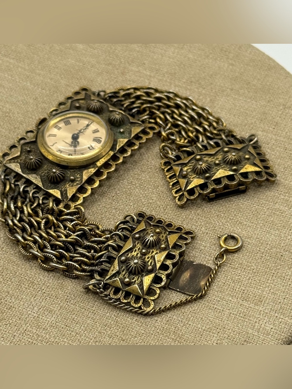 Vintage vendome Gold Tone Multi-Chain Watch Bracelet for Women